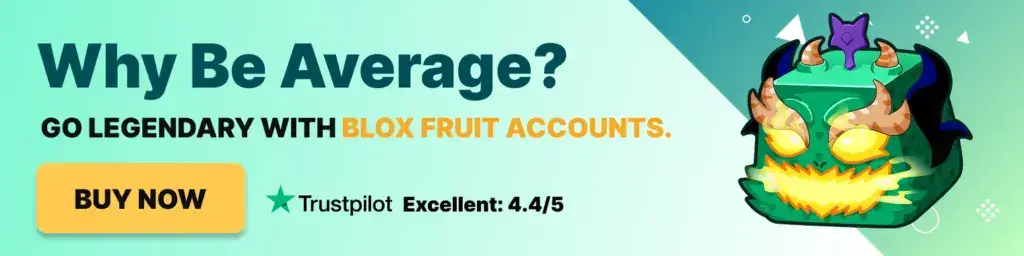 Blox Fruits Accounts CTA featureding a mythical dragon
