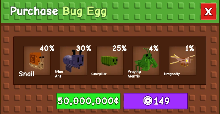 chances from bug egg to egt drangonfly