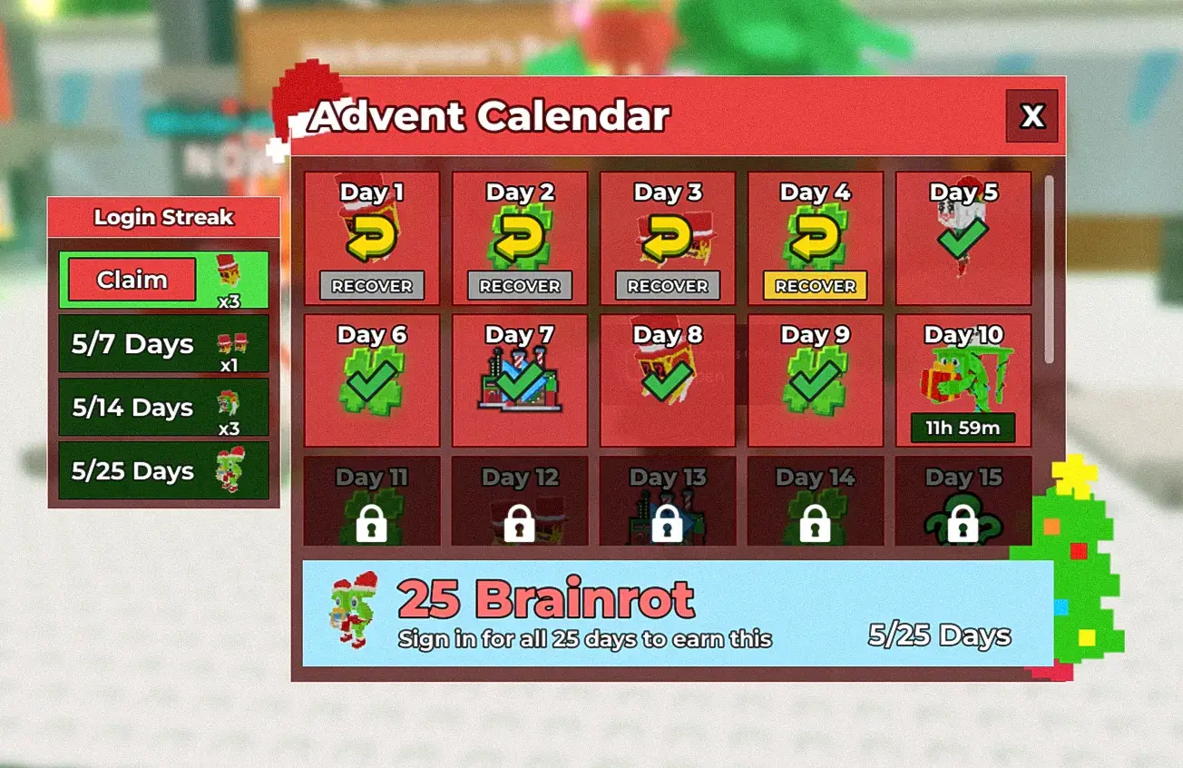 Steal a Brainrot Advent Calendar brainrot rewards