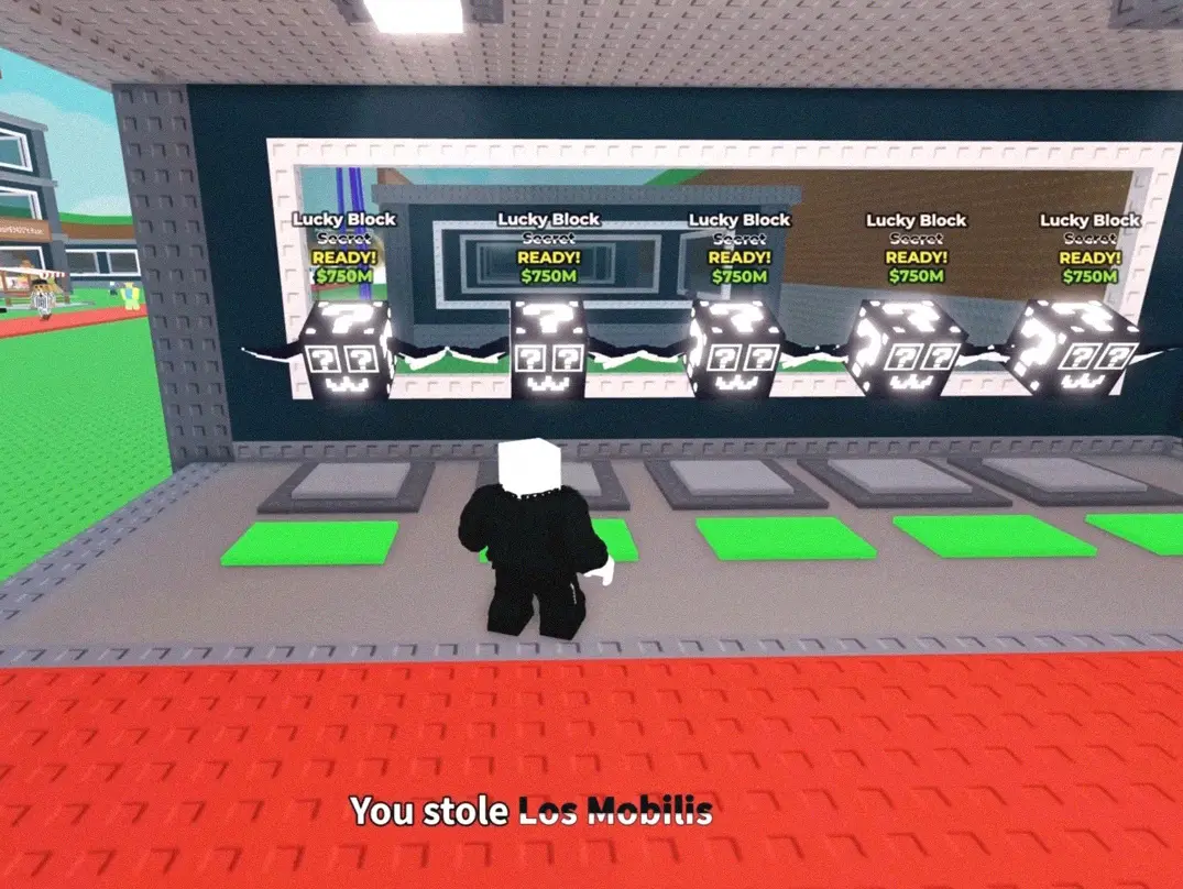 Player opening Lucky Blocks during Admin Abuse event in Steal a Brainrot Roblox