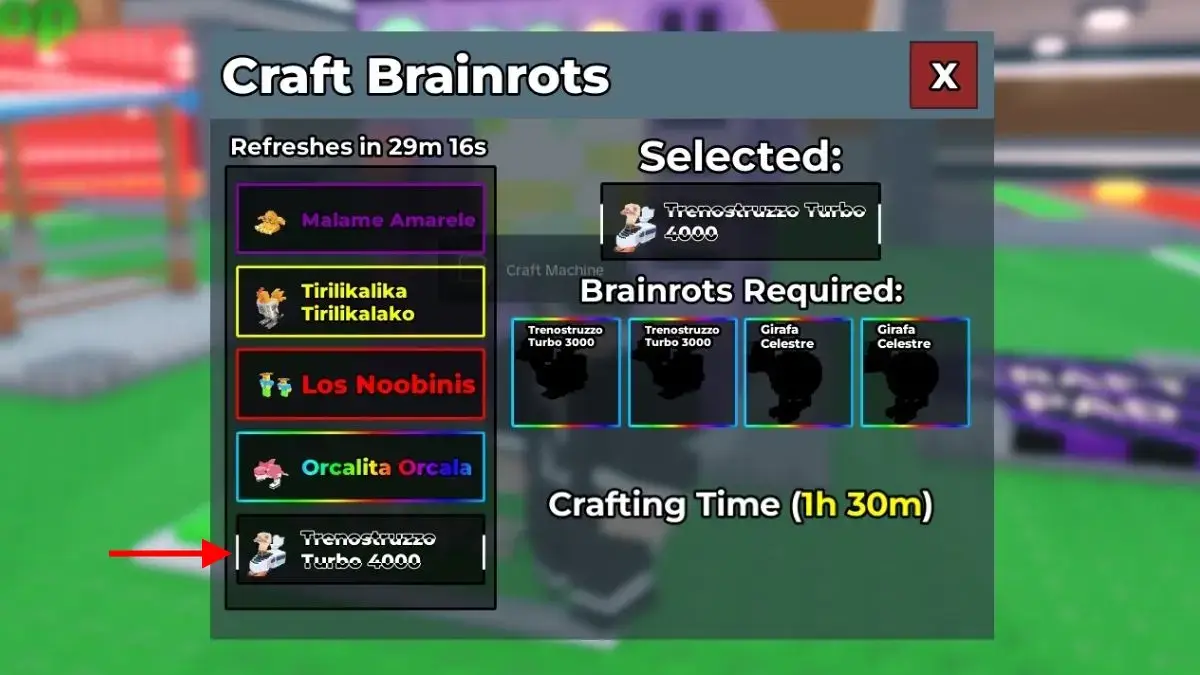 craft machine in steal a brainrot game