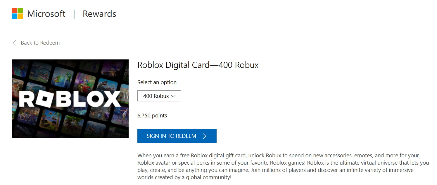 microsoft rewards redeem roblux digital card