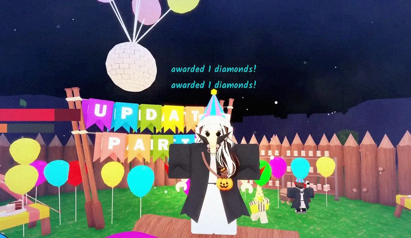 Update party scene with admin‑spawned diamonds around campfire