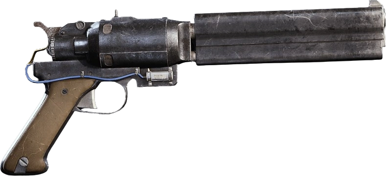 Anvil is a single-action handgun that fires heavy ammo