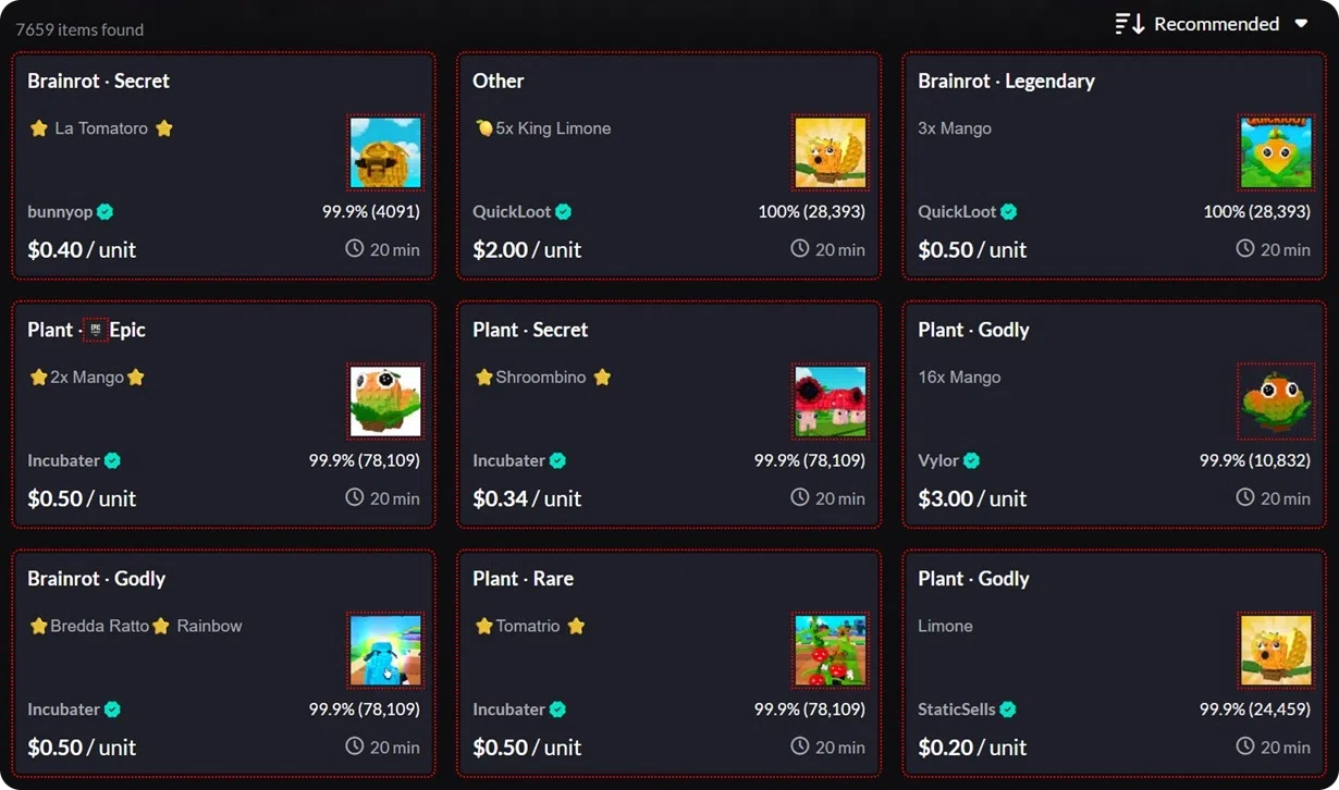 Eldorado brainrot marketplace