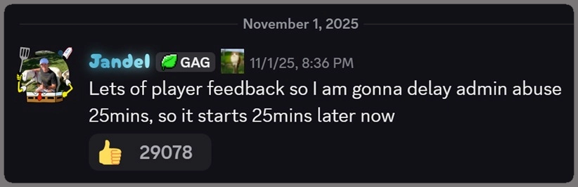 Plants Vs Brainrots Admin Abuse schedule update