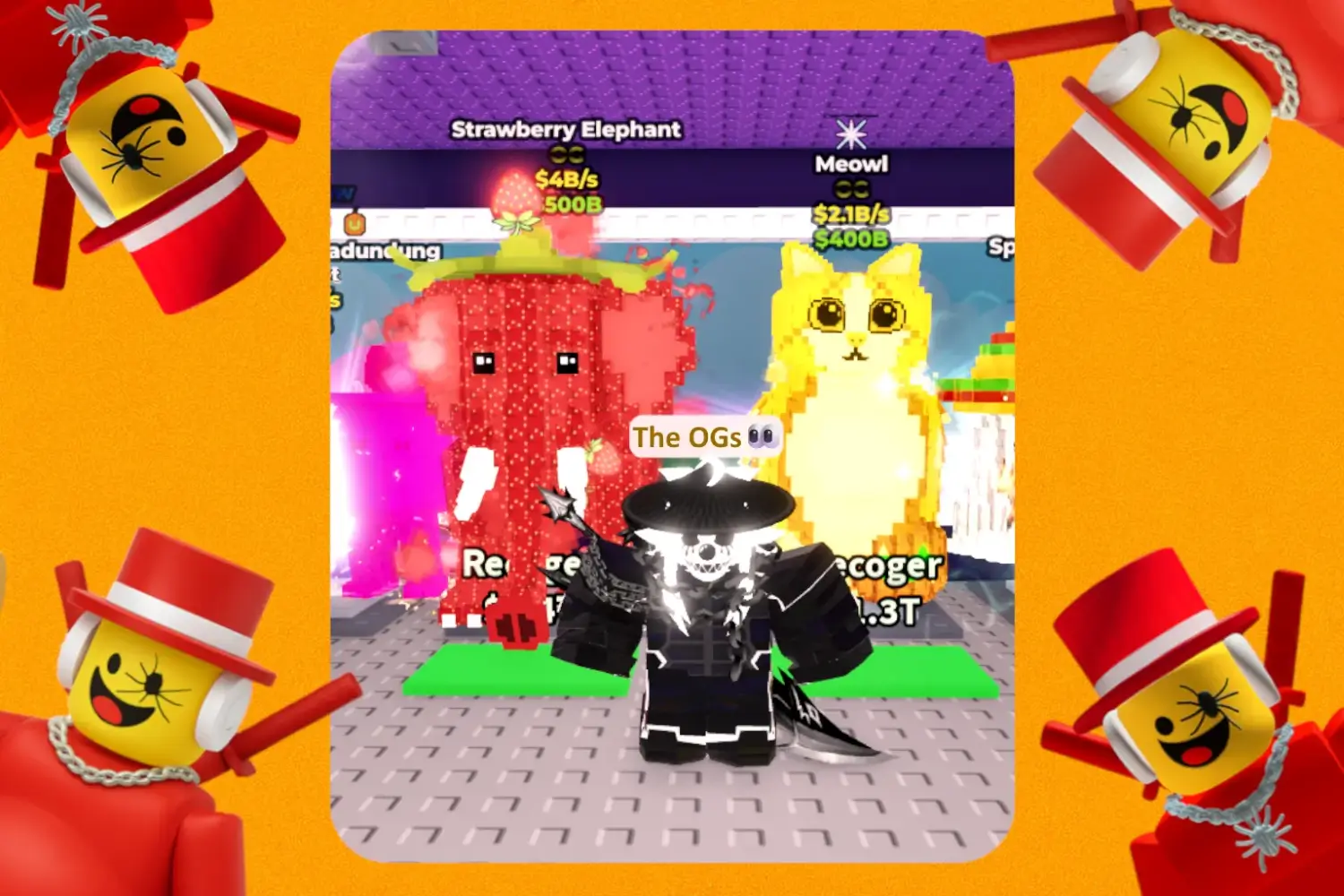 The rarest brainrots in Steal a Brainrot: Meowl and Strawberry Elephant