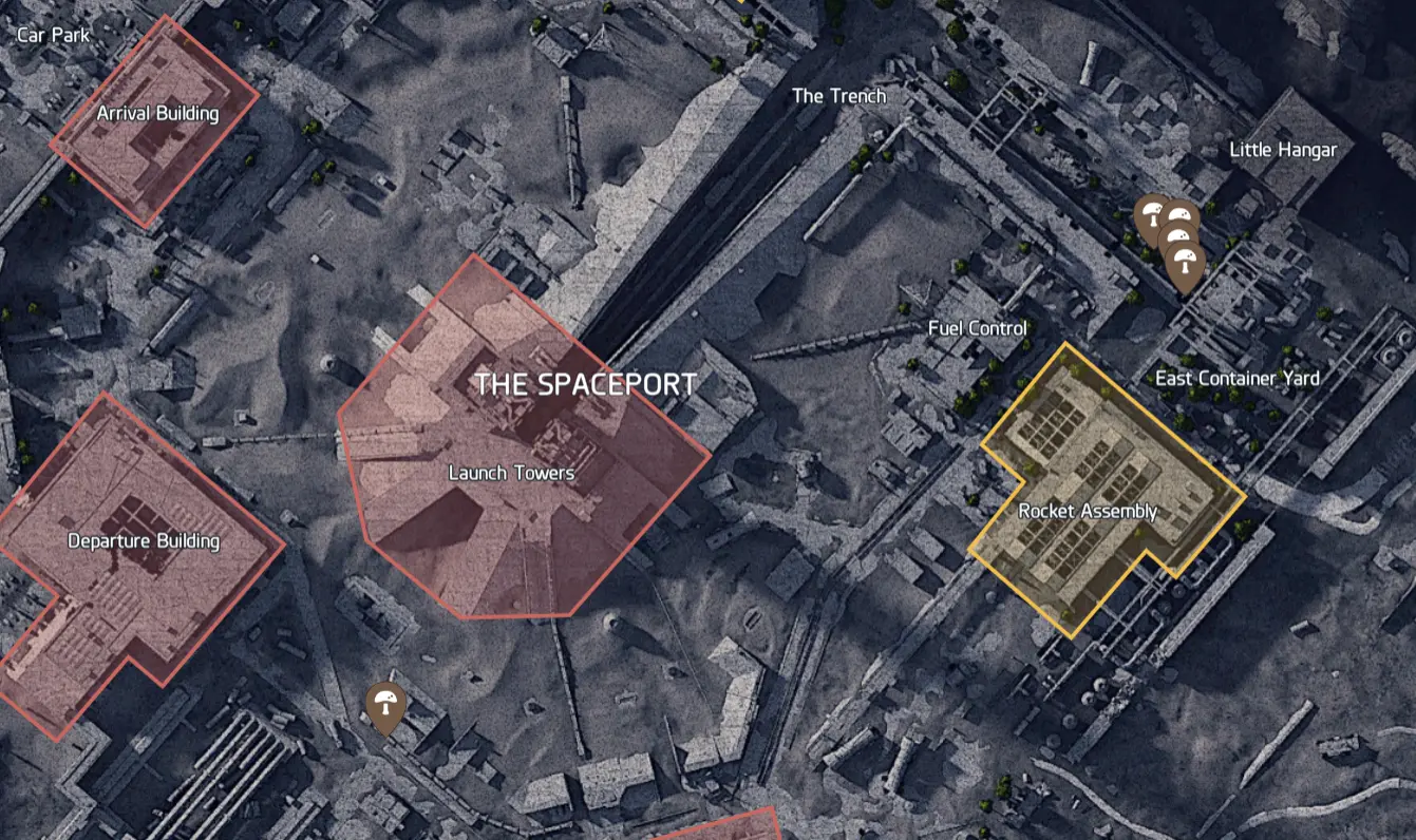 Spaceport mushrooms location