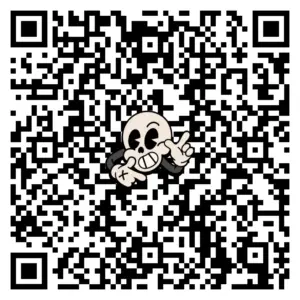 Cartoon Skull Pin QR code
