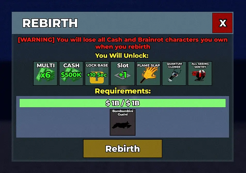 Steal a Brainrot rebirth