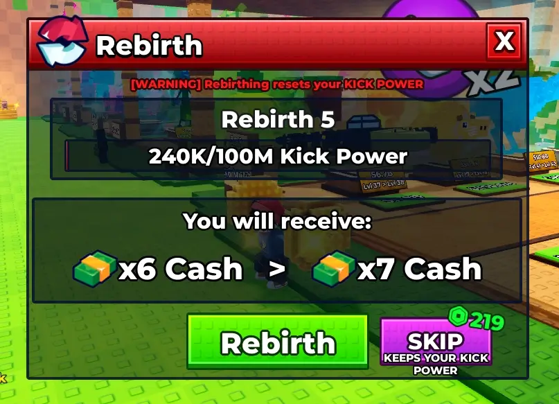 Kick a Lucky Block rebirth guide