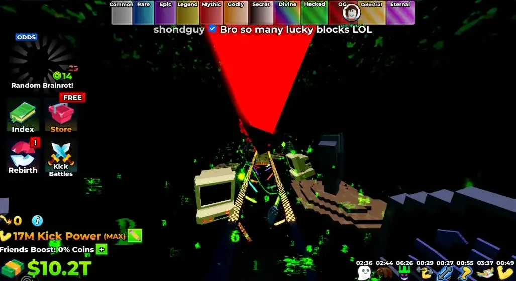Kick a Lucky Block rebirthing during events