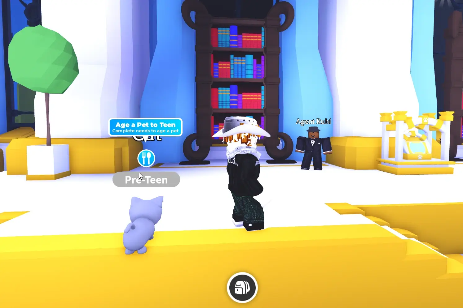 Agent Ruhi with Redemption Kiosk in Adopt Me