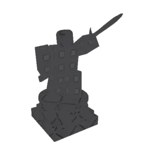 Cobblestone Hero Statue prop in GAG2