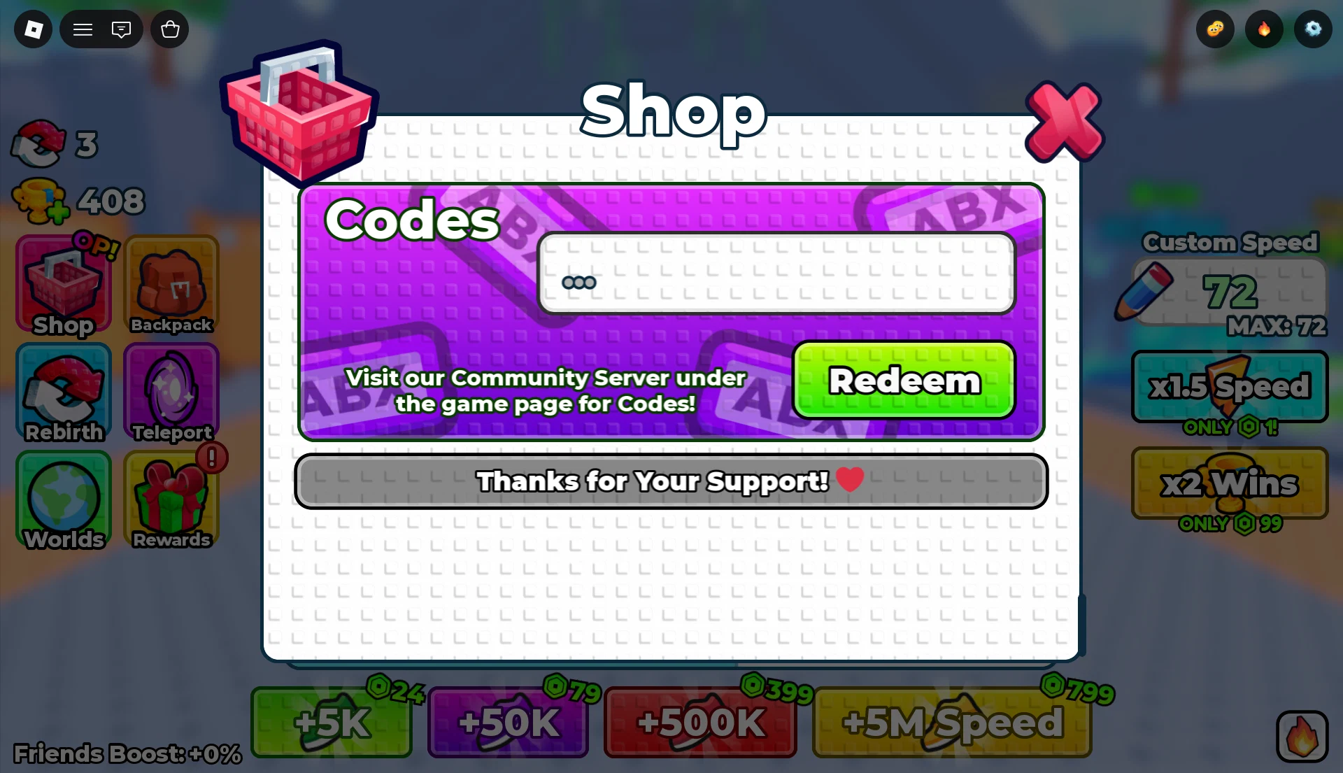 +1 Speed Monkey Escape code redeem 3