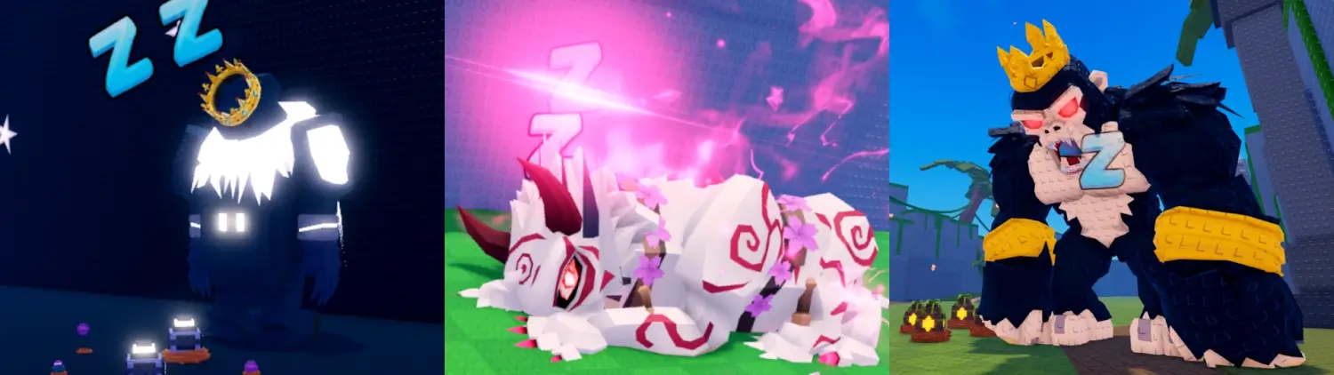 Cosmic, Cherry Blossom, and Titan Temple biome guardians