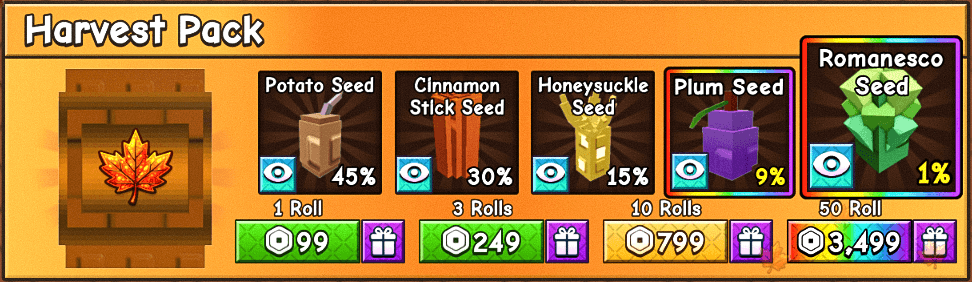 Grow a Garden 2 Harvest Pack seeds