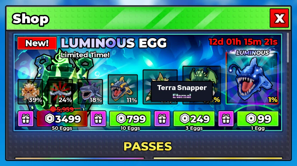 Steal an Egg Luminous Egg
