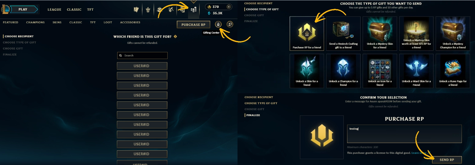 How to gift LoL RP