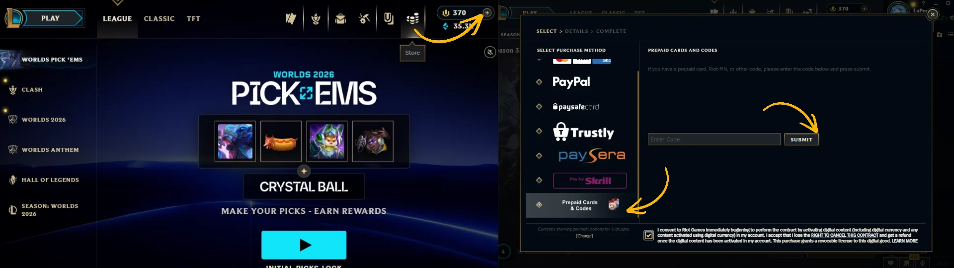 How to redeem LoL Riot Points code